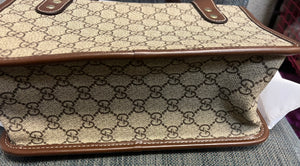 Fashion Leather trim canvas handbag