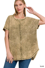 Load image into Gallery viewer, `.Waffle Knit Top Sample: OLIVE-152831 / S/M