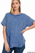 Load image into Gallery viewer, `.Waffle Knit Top Sample: OLIVE-152831 / S/M