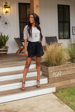 Load image into Gallery viewer, Montana Moon V-Neck Lace Short Sleeve Top in Grey: Grey / 3X-Large