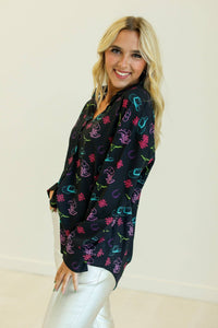Western Classic Button-Up, Black Western Elements: Black / 2XL
