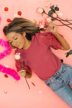 Load image into Gallery viewer, Garden Romance Waffle Knit Top in Pink: Pink / X-Small