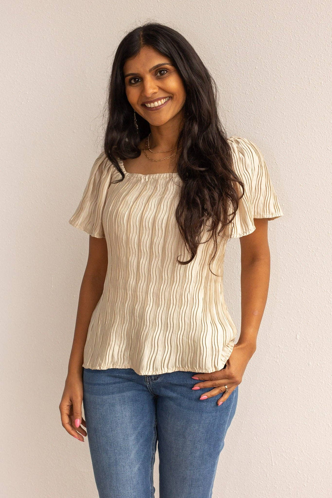 Lustrous Elegance Ivory Silk Blouse: Ivory / X-Large