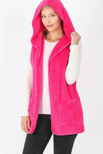 Faux fur Jacket: HOTPINK