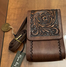 Load image into Gallery viewer, Myra Bag Royal wave Wallet crossbody tooled Leather