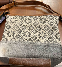 Load image into Gallery viewer, Myra Bag Tessellated Shoulder Bag crossbody bag tooled hair canvas