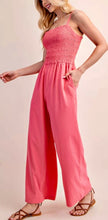 Load image into Gallery viewer, Smocked Bodice Jumpsuit with Side Pockets