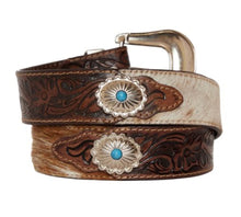 Load image into Gallery viewer, Myra Bag Mirky brown leather tooled western belt