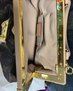 Fashion Leather trim coated canvas handbag shoulder bag crossbody
