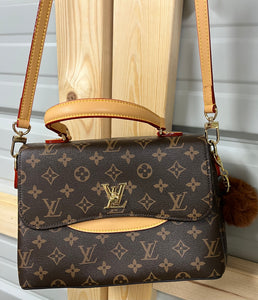 Fashion leather trim shoulder bag purse Crossbody