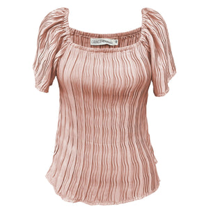 Lustrous Elegance Rose Gold Silk Top: Rose Gold / Large