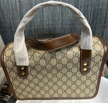 Load image into Gallery viewer, Fashion Leather trim canvas handbag