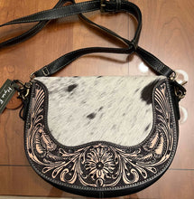 Load image into Gallery viewer, Myra Bag Rio Swoop Bottom Hand-Tooled Bag crossbody