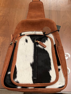 Myra Bag Mountain Bend Hair-on Hide Bucket Sling Bag Leather belt bag crossbody
