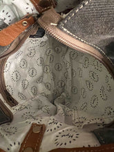 Load image into Gallery viewer, Myra Bag Tessellated Shoulder Bag crossbody bag tooled hair canvas