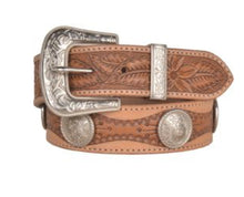 Load image into Gallery viewer, Myra Bag Birch Hand-Tooled Leather Western Belt