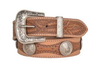 Myra Bag Birch Hand-Tooled Leather Western Belt