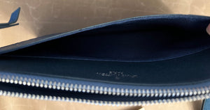 fashion leather blue wristlet card holder