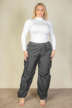 Load image into Gallery viewer, Plus Size Flap Pockets Drawstring Ruched Parachute Pants