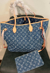 fashion Denim shoulder bag purse handbag shopper bag Tote