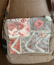 Load image into Gallery viewer, Myra Bag Just Like Home Accent Stitch Shoulder Bag Leather Canvas crossbody