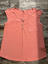 Load image into Gallery viewer, The Ribbed Henley top Women&#39;s Plus Coral