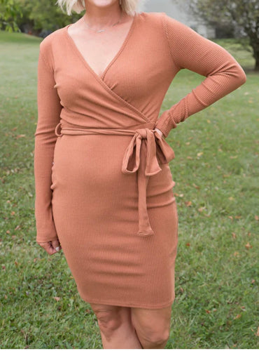 Perfect long sleeve ribbed knit Dress