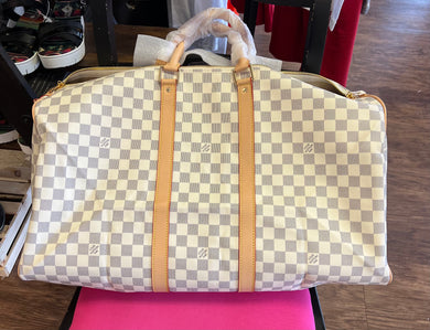Fashion Leather trim White Duffle Bag overnight bag travel bag
