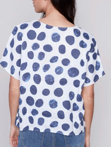 Charlie B Printed Linen Top