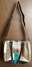 Load image into Gallery viewer, Myra Bag Azure waterfall Hand-Tooled Bag with wide strap shoulder bag tote