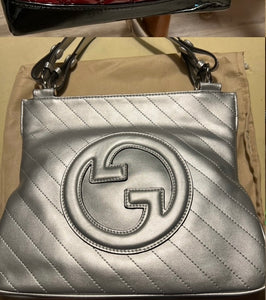 fashion Silver leather handbag shoulder bag purse