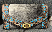 Load image into Gallery viewer, Myra Bag Night Glaz Hand - Tooled wallet Leather Hair on Western