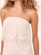 Load image into Gallery viewer, Lulu&#39;s Delia White Lace Strapless Midi Dress Women’s size M