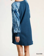 Load image into Gallery viewer, Umgee Tie Dye Contrast Raglan Sleeve Waffle Knit Dress