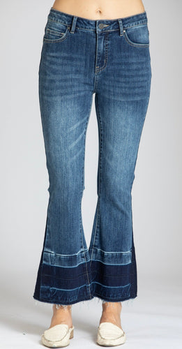 Straight Leg Crop With Released Flare Leg