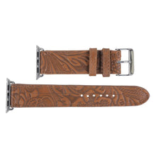 Load image into Gallery viewer, Western Tooled Leather WATCH BAND IN BROWN 42/44/45