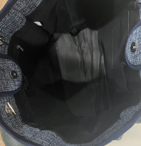 Large  Fashion handbag shopper bag Tote in Denim Blue