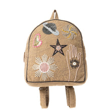Load image into Gallery viewer, BOHO COSMIC UPCYCLED CANVAS BACKPACK IN VINTAGE TAUPE Myra Bag