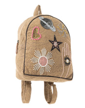 Load image into Gallery viewer, BOHO COSMIC UPCYCLED CANVAS BACKPACK IN VINTAGE TAUPE Myra Bag