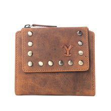 Load image into Gallery viewer, YELLOW STONE WESTMERE STUDDED CREDIT CARD HOLDER IN AMBER                                                                            .
