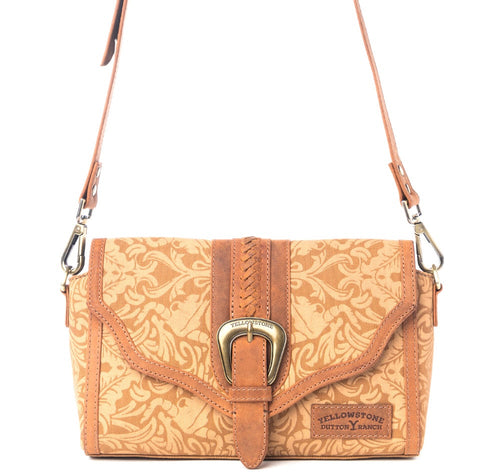 YELLOWSTONE MAVERICK SKY CROSSBODY WITH BUCKLE IN AMBER