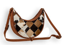 Load image into Gallery viewer, PECOS RISING WEAVE PATTERN SWOOP BOTTOM LEATHER HAIRON BAG Crossbody