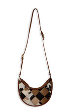 Load image into Gallery viewer, PECOS RISING WEAVE PATTERN SWOOP BOTTOM LEATHER HAIRON BAG Crossbody