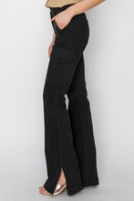 Load image into Gallery viewer, RISEN Full Size High Rise Side Slit Cargo Bootcut Jeans