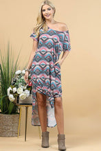Load image into Gallery viewer, AZTEC PRINT MAXI DRESS: MULTI