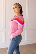 Load image into Gallery viewer, Vintage Vibes Pink Quarter Zip Sweater: Pink / X-Small
