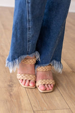 Load image into Gallery viewer, The Hannah Medium Wash Shark Bite Flares: Blue / 0