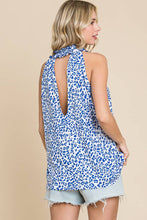 Load image into Gallery viewer, Smocking Neck Halter Tank Top: / COBALT BLUE