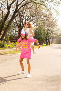 Shine On Girl on Pink T-Shirt Dress: Pink / One Size