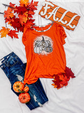 Load image into Gallery viewer, Triple Pumpkin Leopard, Cow &amp; Orange Ringer Tee: Orange / Small